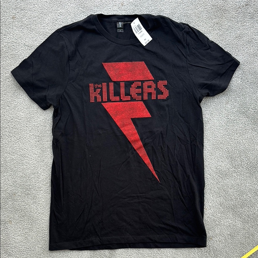 The Killers Black T-Shirt with Red Lightning Bolt